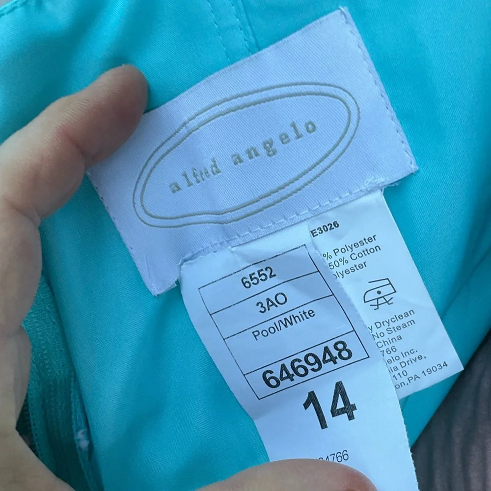 Alfred Angelo teal green strapless NWT prom dress 14 - Picture 14 of 15